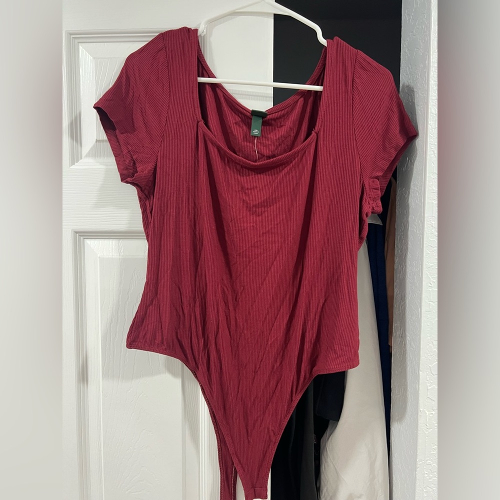 Red body suit wild fable